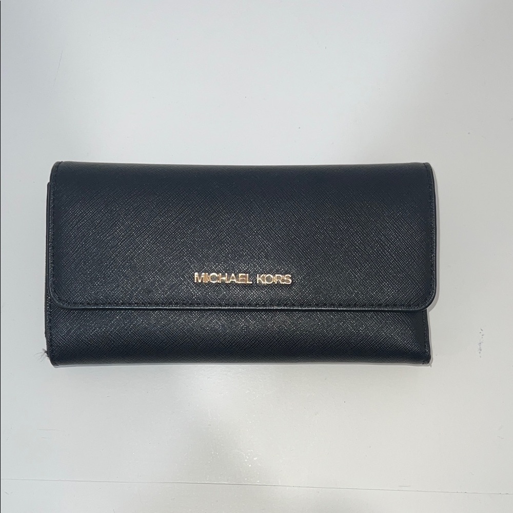 Michael Kors Black Wallet with Gold Logo
